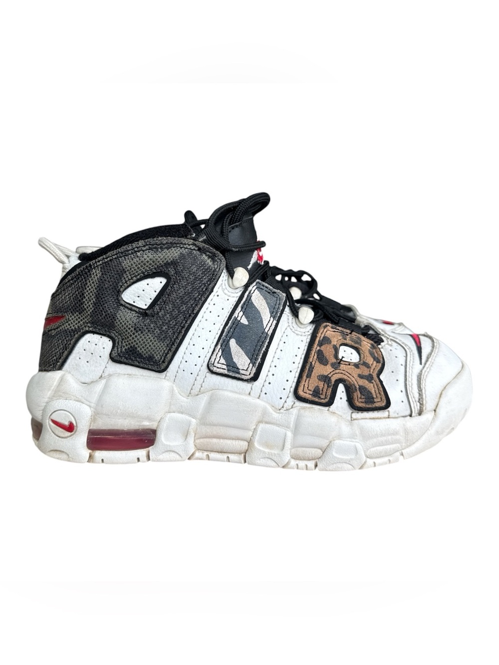 Nike Air More Uptempo GS Tunnel Walk Animal Print Sneakers Youth 6Y DZ4843-100